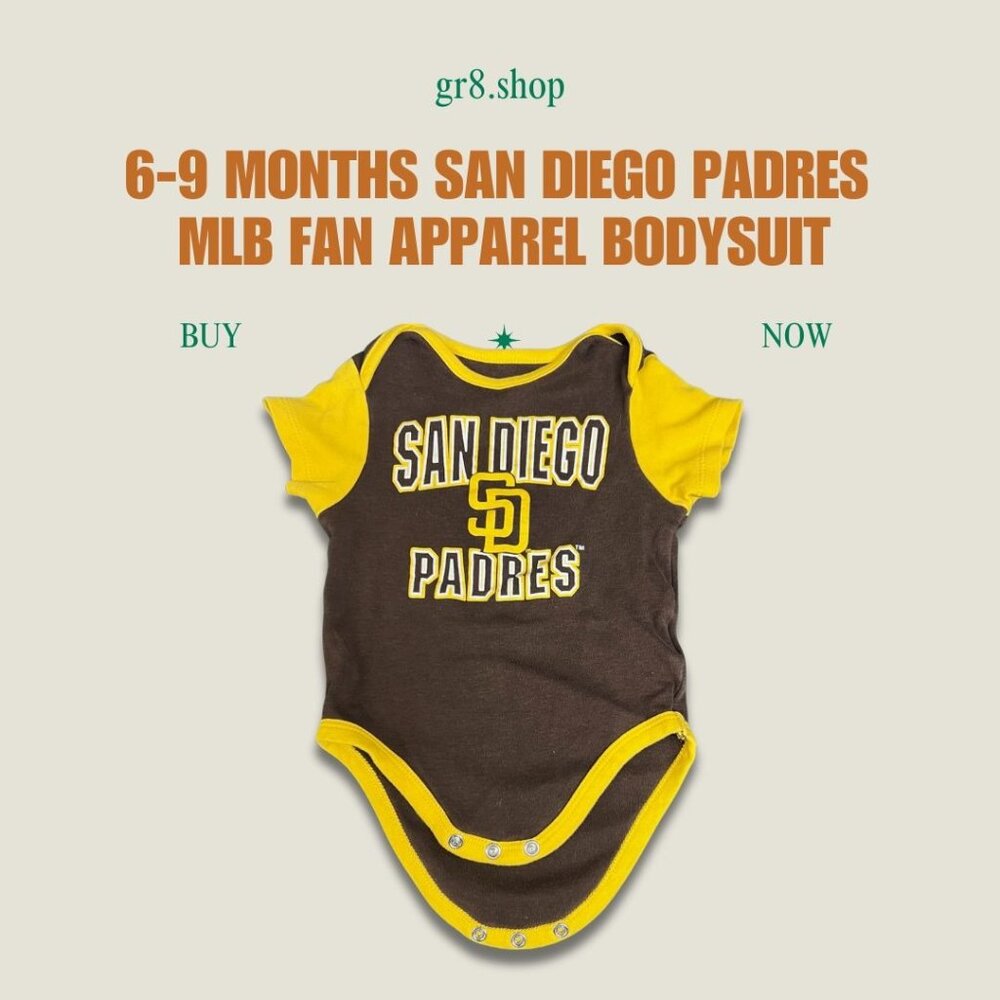 San Diego Padres MLB Baby Bodysuit 12M Brown/Yellow Genuine Merchandise